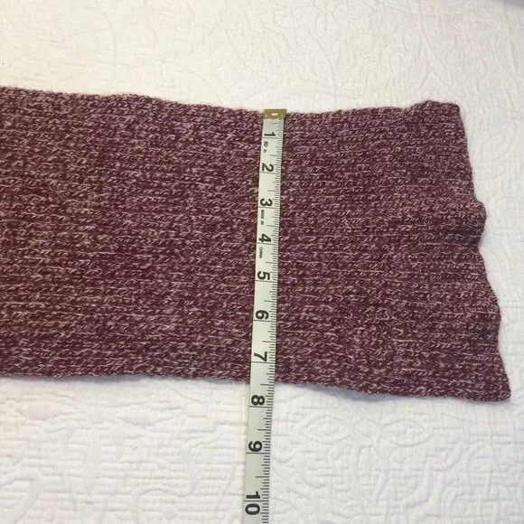 Abercrombie & Fitch Marled Burgundy Wool Blend Winter Scarf - Picture 7 of 7